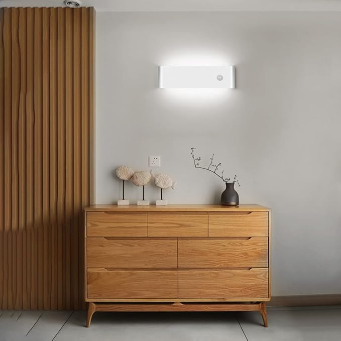 LED Hardwired Motion Sensor Light Indoor Wall Sconce, Motion Sensor Wall Light Indoor Sconce Wall Aluminum Modern Wall Sconce for Living Room Hallway Stair 12W Warm White(Not Battery Operated)