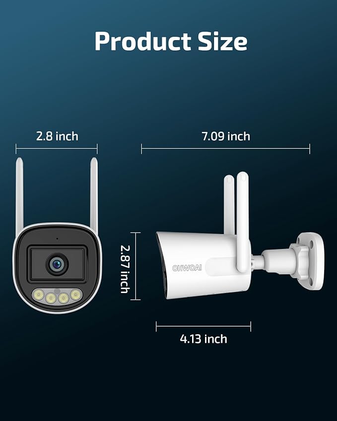 OHWOAI 《Dual Band WiFi & IP65 Waterproof》Wireless Outdoor Security Camera with Color Night Vision, Motion Detection, Remote Viewing WiFi Cameras, Home Video Surveillance