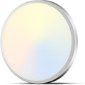 zemty 15" LED Flush Mount Ceiling Light, 30W Dimmable, 5CCT (3000K–6500K) Brushed Nickel Round Fixture | Bright Low-Profile Lighting for Kitchen, Hallway, Bathroom, Living Room -1Pack
