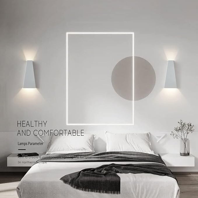 Modern Wall Light LED Sconce Up Down Metal Wall Spot Lamp, Indoor Lighting Fixtures Bedside Night Lamps for Living Room Bedroom Hallway Home Decorative Wall Wash Lights (Color : White-6000K)