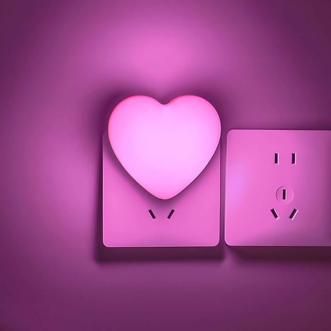 INZU Night Lights Plug into Wall, LED Night Light for Kids, Cute Nightlight with Auto Dusk to Dawn Sensor, LED Nightlight with Soft Warm Light for Bedroom, Nursery, Bathroom, Hallway (Pink)