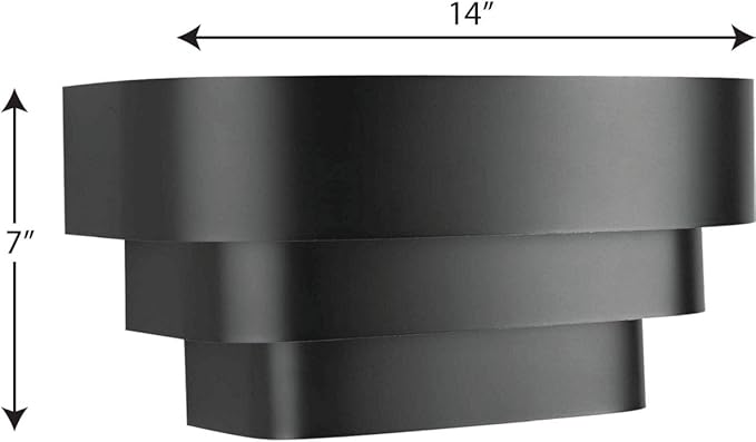 Progress Lighting 1-Light Louvered Wall Sconce Light Fixture, 7 in. Tall, Black, P7103-31