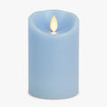 Luminara Flameless LED Battery Operated Flickering Pillar Moving Flame Candles (Airy Blue, 3" x 4.5")