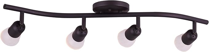 Canarm James 4-Light Ceiling or Wall Fixture, Oil Rubbed Bronze with Alabaster Glass, Modern Nautical Lighting for Bedroom Hallway, Entryway