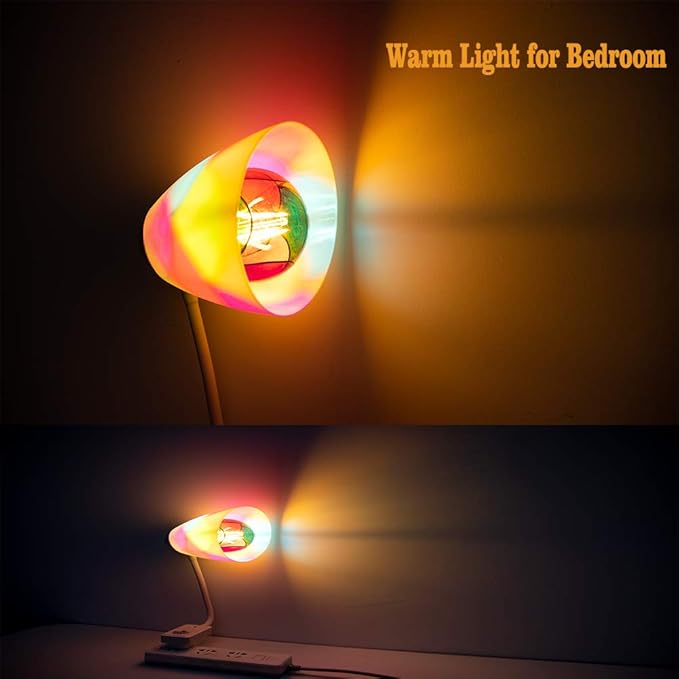 I-SHUNFA Stained Glass Edison LED Light Bulb, E26 Standard Base 6 Watts Heatless (G80) Globe Shape LED Light Bulbs for Home Party, Recreation Room,Balcony,Garden,Christmas Decoration