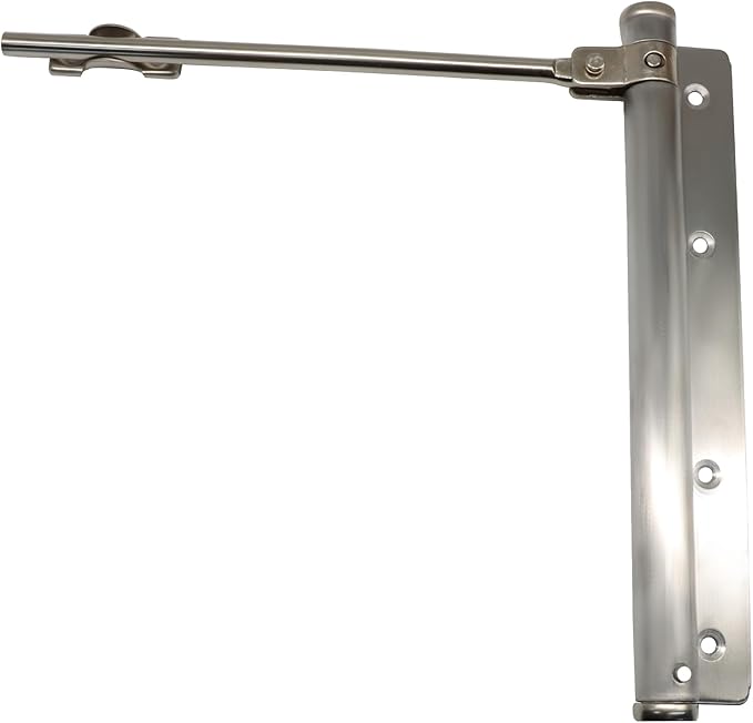 Automatic Door Closer, 150° Opening Angle Spring Self Closing Hinges Stainless Steel Soft Close Auto, Adjustable Catch Speed Latches for Commercial and Residential, Silver