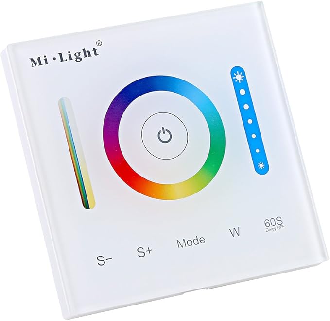 Fdit Wall-Mounted Led Panel Controller Capacitive Touch Panel Smart Dimmable Light for RGB Rgbw and RGB+CCT Led Strips