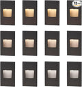 kadision Vertical LED Step Light 120V, 3000K/4000K/5000K Adjustable, 3.5W 175lm Indoor Outdoor Dimmable Stair Lights, Aluminum ORB Finish, 12 Pack