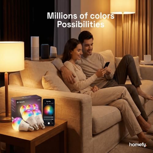 Smart Light Bulbs 2 Pack, A19 Color Changing LED (800 Lumens), WiFi & Bluetooth, Music Sync, Compatible with Alexa & Google Assistant, No Hub Needed, 16 Million Colors