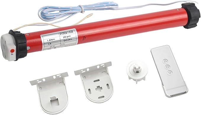DIY 24V Electric Roller Blinds/Shades Radio DC Tubular Motor Kit, Smart Blinds with Remote Control Compatible 1½" (38mm) Extruded Aluminum