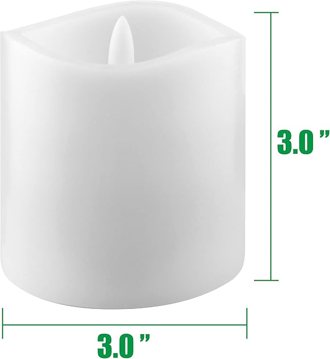 Stonebriar 6 Count White Real Wax 3x3 Flameless LED Pillar Candles with Remote and Timer