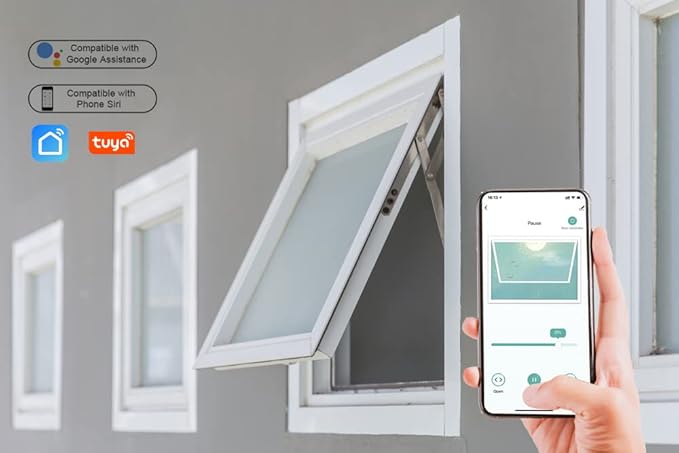Olideauto Smart WiFi Window Opener TUYA APP Control, Phone App Control Electric Open Window with 19-4/5'' Running Trip