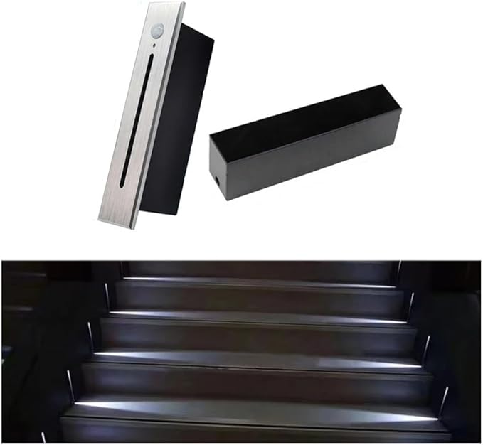 Recessed LED Step Lights Stair Light Indoor, 90-265V 3W Not Waterproof for Stairs/Decks/Steps/Door Side/Hallway/Doorway/Paths Lighting 1PCS-4000K Brushed Silver