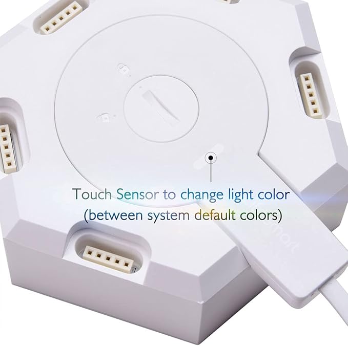 Yescom APP Control Hexagon Light 6 Pack Smart LED Wall Lights Modular Wifi Music Sync Lamp Aesthetic Gaming Room Streaming Decor Compatible with Alexa & Google