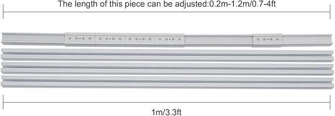 Electric Curtain Track, 7.08-13.78ft Motorized Curtain Track Kit DIY Electric Curtain Rod Smart Electric Curtain Rail with Remote Control for Home & Office, White, 88lbs Capacity