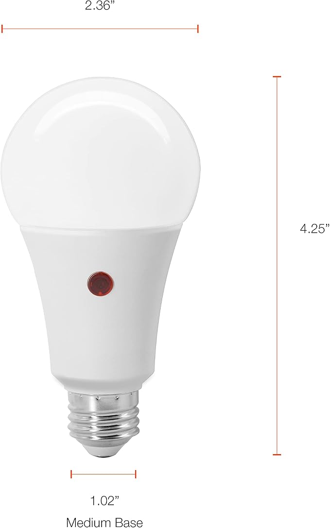 Sylvania Dusk to Dawn A21 LED Light Bulb with Auto On/Off Light Sensor, 100W=13W, 1500 Lumens, 5000K, Daylight - 6 Pack (41293)