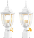 Lamomo Outdoor Post Lights, 2 Packs Dusk to Dawn Lamp Post Light Fixture, Waterproof Aluminum White Lamp Posts Outdoor Lighting Pole Lantern for Yard Patio Pathway Garden
