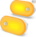 Lyridz 120LM Ultra Bright Plug-in Motion Sensor Night Light, Stepless Dimmable LED Nightlight, Always-On and Auto-Off, for Hallway, Stairs, Bathroom, Bedroom, Garage, Amber (2-Pack)