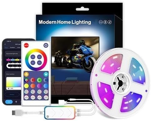 Vortex Q21-5M Wi-Fi TV Light Strip USB Powered 5V 5050RGBIC Magic Music Voice Control Tuya Smart Backlight Strip(5 Meters)