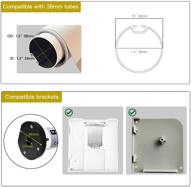 Smart Blinds Tubular Motor for Electric Roller Shades Window Blinds Built-in Zigbee Motor Directly Connected to Alexa Suitable for 1.5" (38mm) Tube