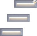ZONK LED Outdoor Indoor Stair Lights, Line Voltage 110-240V 2W Landscape Pathway Step Light, 9Inch Non-dimmable 4000K IP65 Waterproof Stairway Lighting, Deck Lights, Retaining Wall Lights, 3 Pack