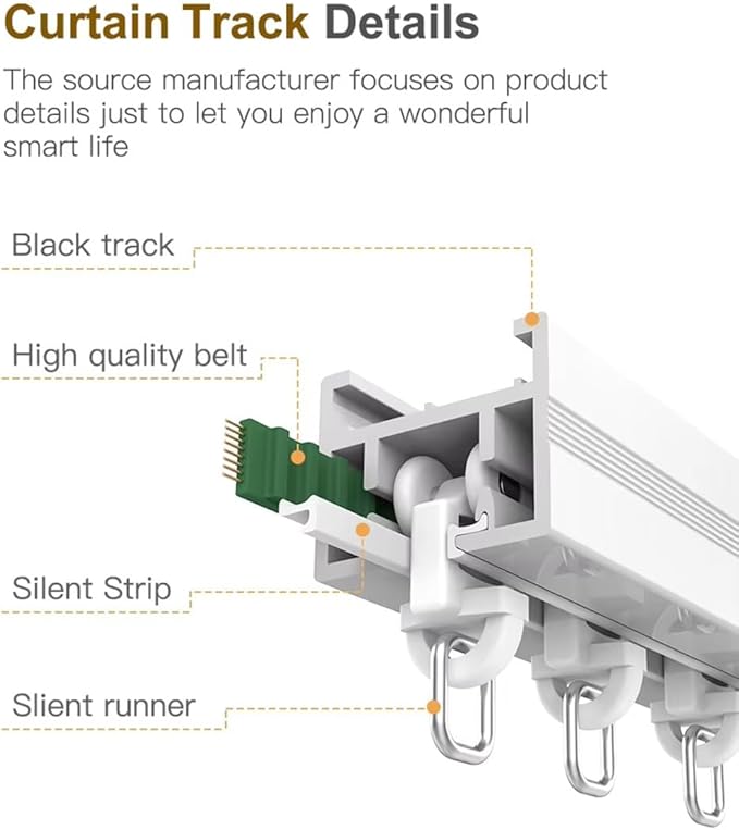 ZigBee 3.0 Smart Curtain Track System, 2.0N.m Quiet Brushless Motor, Hidden Automatic Curtain Opener with Remote, Alexa & Google Home, 132lb Heavy Duty, SX-X20 (6 meters (236.2 inches))