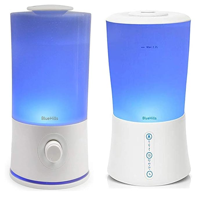 BlueHills Premium 2000 Ml Set of 2 Large Essential Oils Diffusers for Large Rooms Big Capacity Models Adjustable Cool Mist Great Gift – Value Pack of 2 White