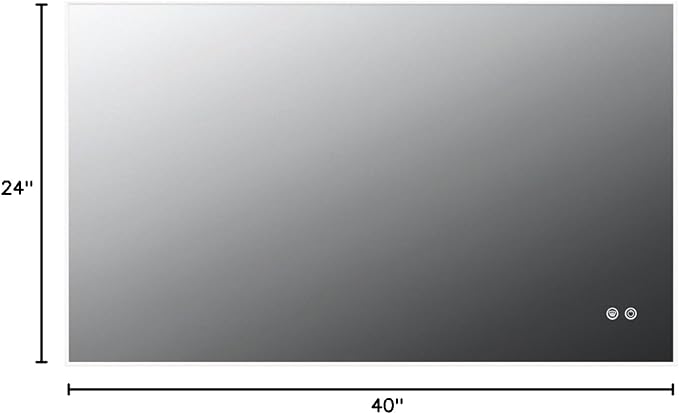 TETOTE 40 x 24 LED Backlit Vanity Mirror Bathroom,3Color White/Warm/Natural,Anti-Fog Lighted Mirror,Dimmable,Wall Mounted