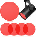 5pcs 10cm Dimming Diffuser Film Ambient Lighting Gel Warm Color Filters Round Light Diffuser Film Sheet for Led Ceiling Spotlight, Video Light, Red