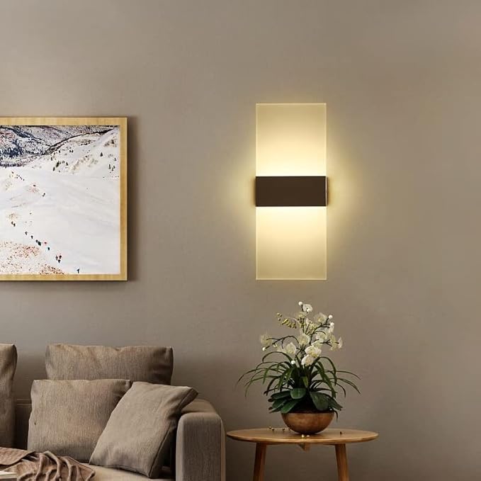 LED - Fashionable Decorative Light for Bedroom, Bedside, Stairs & Corridor Simple 110V Chandelier Style Wall Modern Home Decor (Black 22x11CM)