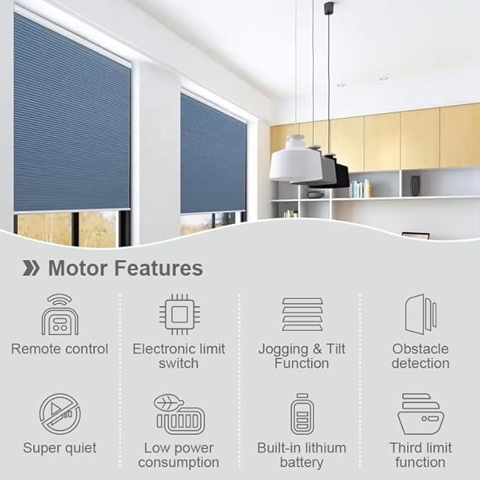 Solar Motorized Roller Shade Motor Kit, 10N.m High Torque for 1.57"-2" Tubes, 5000mAh Battery, Wireless Electric Blinds Retrofit, Heavy Duty Automatic Opener Remote (Φ40mm (1.57") Round Tube)