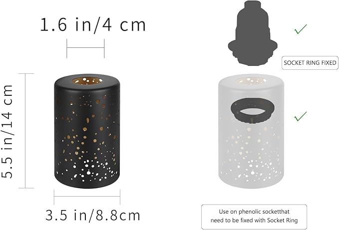 Fixture Replacement Globe Lampshade, Pendant Light Shade Starry Night Straight Cylinder Lampshade with 1-5/8 Inch Fitter Opening, Bottom Diameter 3.5" Height 5.5" Shades for Pendant Lights Wall Lamps