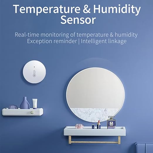 Haozee Zigbee Temperature and Humidity Sensor, Zigbee hub Required, for Remote Monitoring and Home Automation, Compatible with Home Assistant,SmartThings, Hubitat