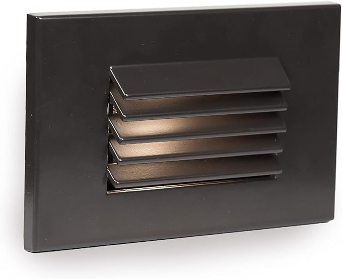 WAC Landscape Lighting, LED 12V Horizontal Louvered Indoor or Outdoor Step and Wall Light Amber 1800K Built-in LED in Bronze