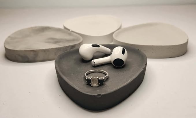 Tear Drop Trinket Tray, Concrete, Modern Decor, Gift, Jewelry Holder, Organizer, Contemporary Design, Home Goods, Minimalist (Mint)