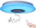 HOREVO Premium Ceiling Lights with Bluetooth Speaker 19.7-inch 36W, Dimmable 95-265V Modern Smart Home Party Light, Brightness and Music via Phone APP (Remote Includes)