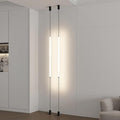 Minimalist LED Pendant Light Modern Linear Pendant Floor to Ceiling Lamp Long Strip Hanging Lamp for Bedroom Bedside Living Room Corner - 27.5" Hardwierd