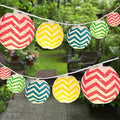 Vigdur Lantern String Lights, 9.84Ft Multicolor Nylon Hanging Lantern String Lights with 10 Lanterns Connectable Waterproof, Indoor Outdoor String Light for Bedroom Party Patio Bistro