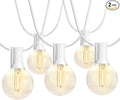SUNTHIN White String Lights, 97FT White Outdoor Lights with 49 G40 Shatterproof LED Bulbs(1 Spare), Waterproof Conectable Hanging Outside Lights for Yard, Porch, Deck, Garden, Pergola