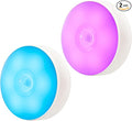Motion Sensor LED Night Light, Kids Night Light, USB Rechargeable, 8 Lighting Colors, 3 Working Modes, for Bedroom, Hallway, Cabinet, Closet, Stairs, etc, Magnetic Stick Anywhere (2 Pack)