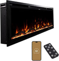 Modern Ember Aerus Slim 42 Inch Smart Linear Electric Fireplace | Recessed in-Wall or Wall-Mount | LED Multiple Flame Colors | Alexa/WiFi Enabled | 4.25” Profile | Remote Included