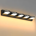 LED Modern Bathroom Vanity Light Fixtures 5-Light 5CCT Dimmable Matte Black Vanity Lights for Bathroom Lighting Fixtures Over Mirror, with 350° Rotatable Acrylic Heads, 34-inch
