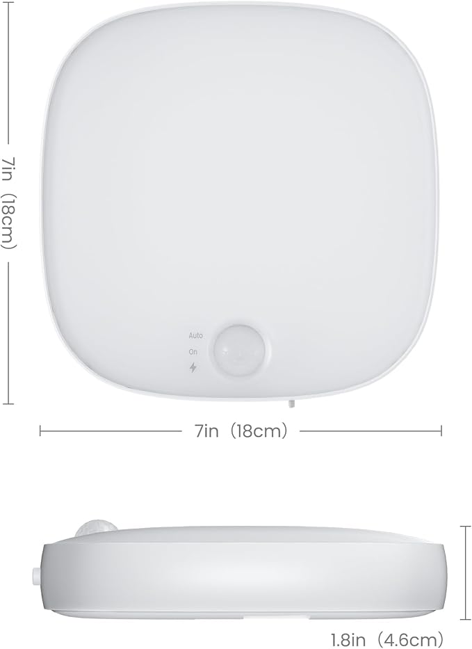 FULEN Shower Lights IP65 Waterproof, Motion Sensor Ceiling Light, Rechargeable Closet Light with 10000mAh Battery, LED Shower Lamp for Bathroom, Cordless Ceiling Lamp with RGB Colors, Remote Control