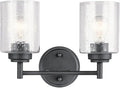 KICHLER 45885BK Winslow Vanity, 2-Light 150 Total Watts, Black, 12.75"
