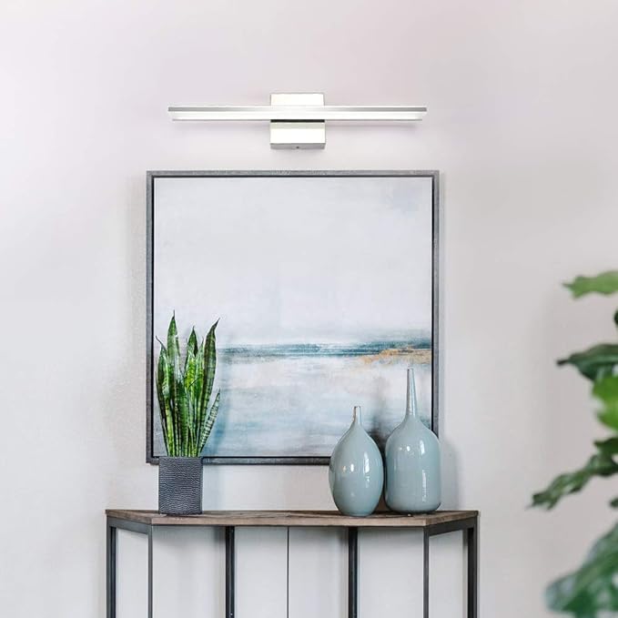 LED Vanity Light Bar 20 Inch Bathroom Light Fixtures 12W Over Mirror Lighting Chrome Vanity Lights Fixtures Modern Bathrooms Lamps Acrylic Bath Wall Light Fixtures