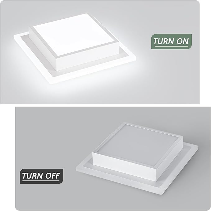 Modern LED Ceiling Light Fixtures, Hallway Ceiling Light Fixture, Bathroom Ceiling Light Fixtures 32W 6000K, Square Ceiling Light for Kitchen Living Room Bedroom Bathroom