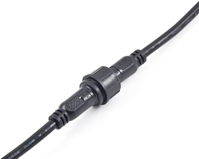 5Pairs 2pin Black Electrical Connector LED Connector for LED Lights 20cm Extension Cable 40cm/Pair 0.75mm² 22mm Nut