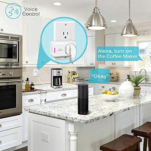 Jinvoo WiFi Smart Mini Plug, 10A, Remote Control by Tuya Smart Life app Works with Amazon Echo,Compatible with iOS/Android Google Assistant, Timer White ETL Listed FCC Certified (2 Pack)