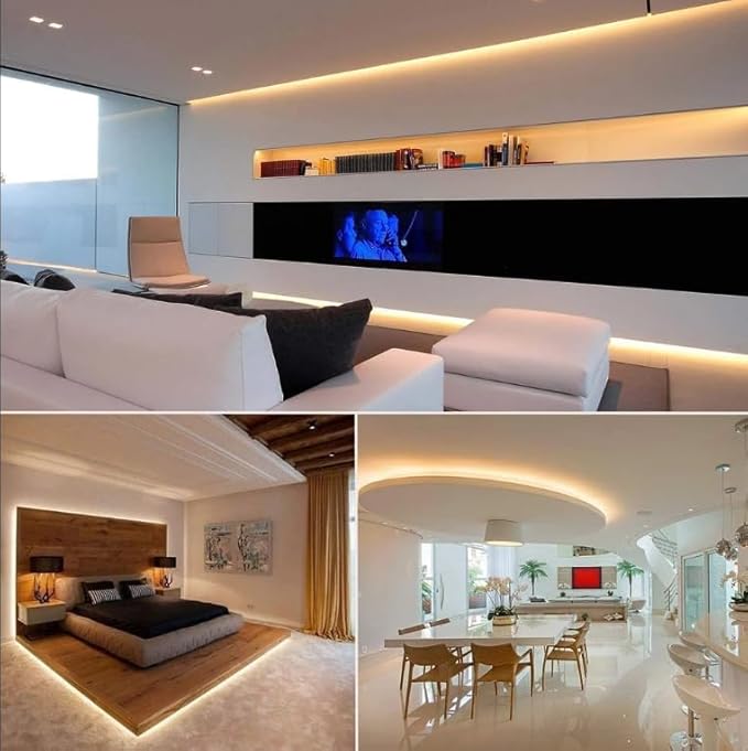 DC5V COB Led Light Strip with USB Power Supply 300LED/m Flexible Lighting Warm White for Display Cabinet, Living Room,DIY Home COB Lighting Decor tv Lights (Warm White, 2M)