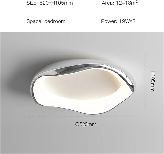 Modern Bedroom Ceiling Light Minimalist Interior Intelligent Lamp Living Room Bar Counter Home Decoration Lighting Fixture Contemporary(Silver-52cm)